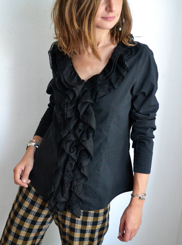 Blouse Noire Jabot