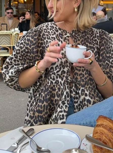 Blouse Gaze de Coton Nouettes Léopard