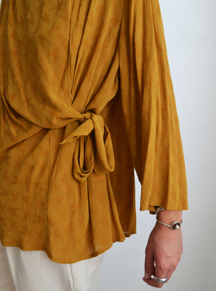 Blouse nouée Moutarde