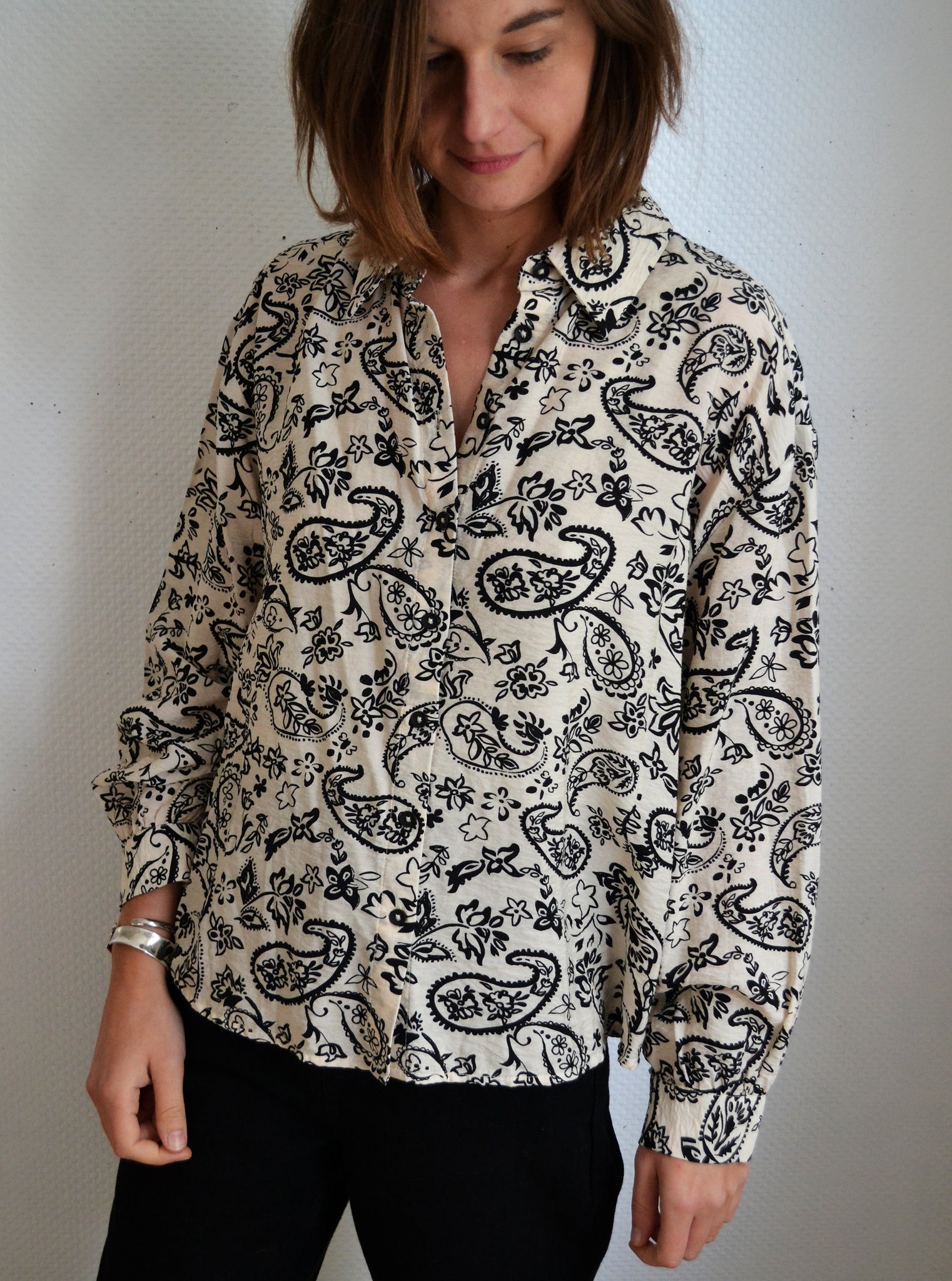 Blouse Paisley Noir & Blanc