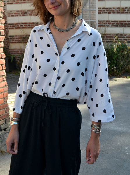 blouse pois Noir & Blanc