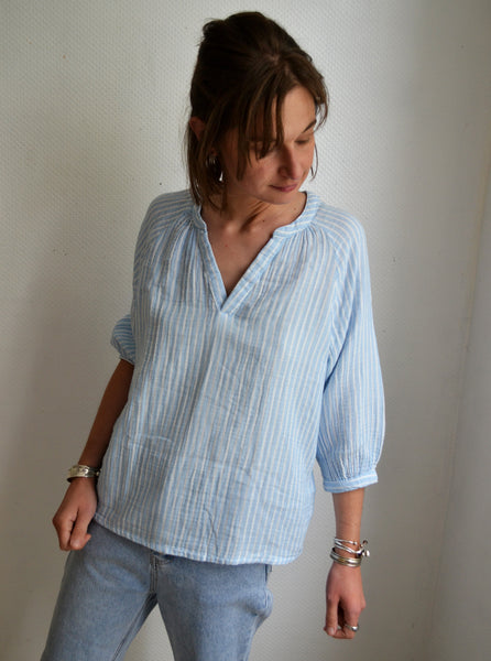 Blouse rayée Gaze de Coton