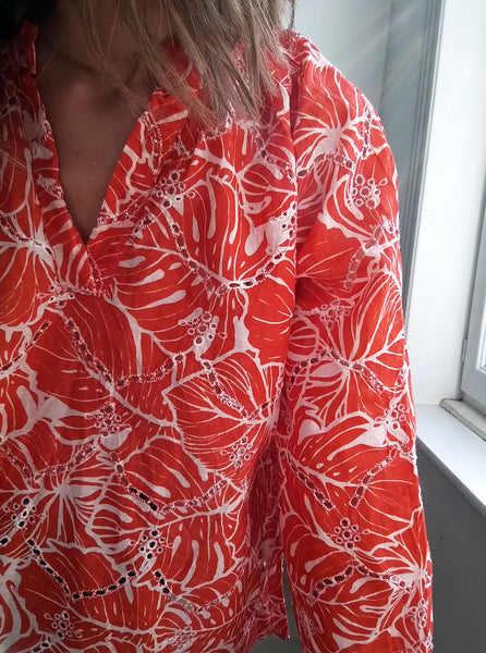 Chemise Red Broderies