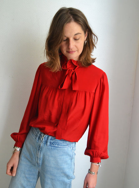 Blouse Soie Rouge