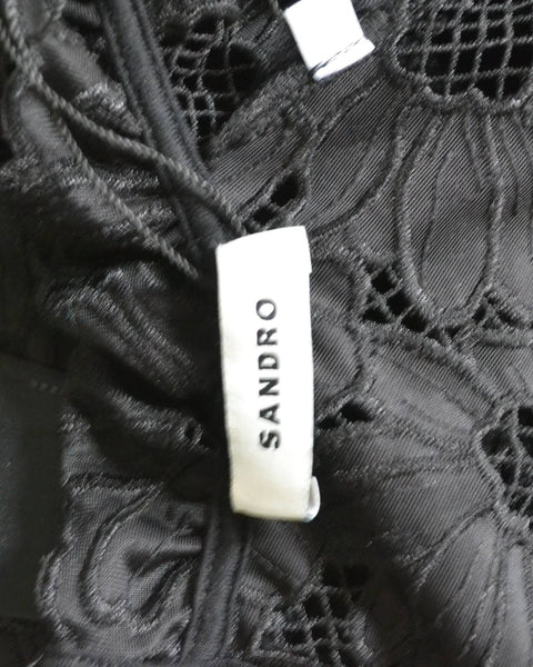 Blouse dentelle Noire Sandro