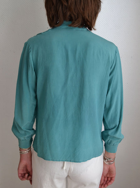 Blouse Soie Jade Vintage