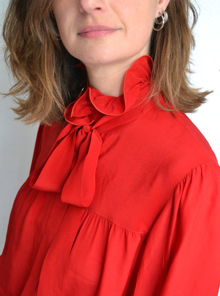Blouse Soie Rouge