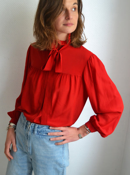 Blouse Soie Rouge