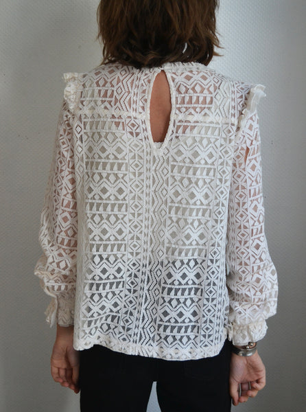 Blouse écrue Dentelle Suncoo