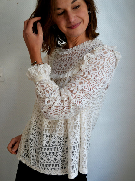 Blouse écrue Dentelle Suncoo