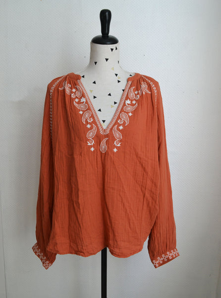 Blouse Terracotta Gaze de Coton