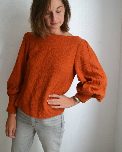 Blouse Terracotta Gaze de Coton