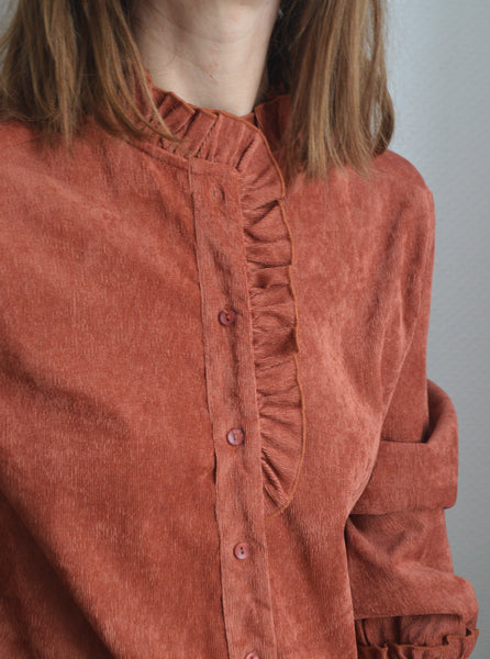 Blouse velours côtelé Terracotta