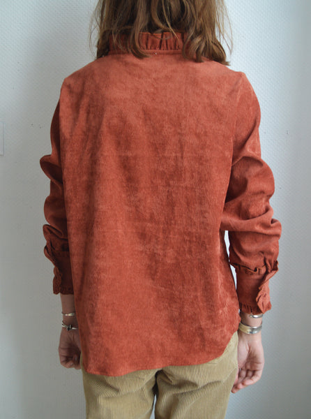 Blouse velours côtelé Terracotta