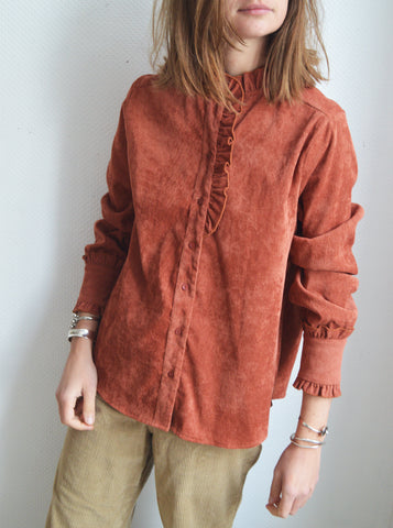 Blouse velours côtelé Terracotta