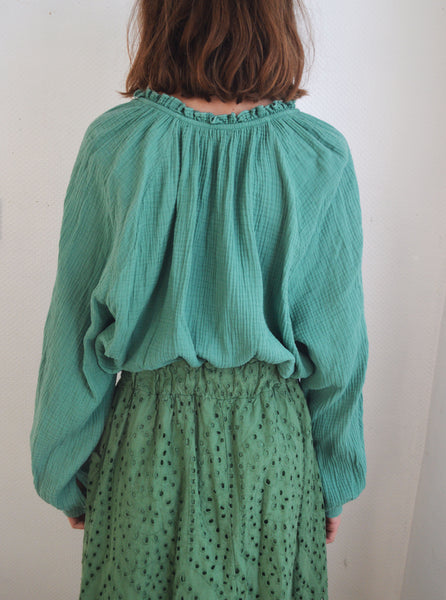 Blouse Gaze de coton Verte