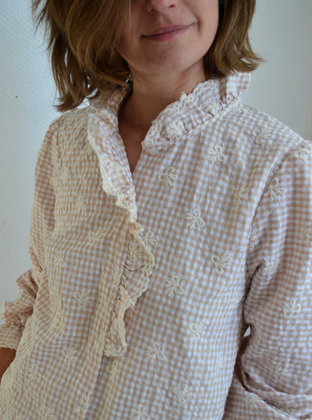 Blouse Vichy Nœuds Brodés