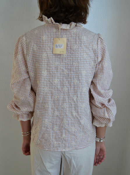 Blouse Vichy Nœuds Brodés