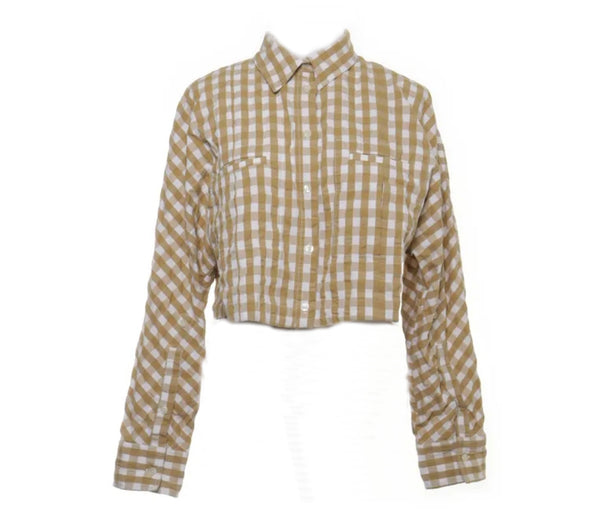 Blouse Crop Vichy Moutarde