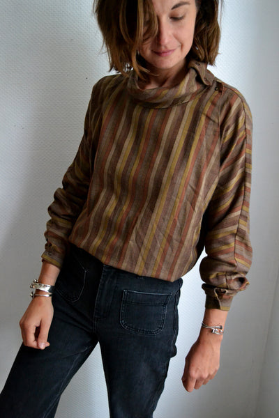 Blouse Vintage Marron Panton