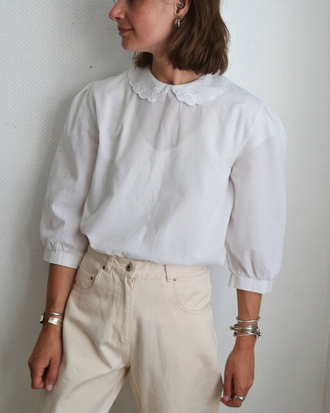 Blouse Vintage Col Brodé