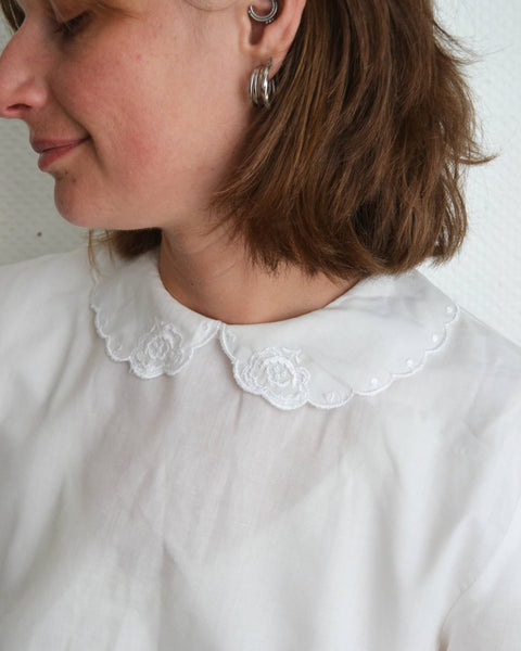 Blouse Vintage Col Brodé