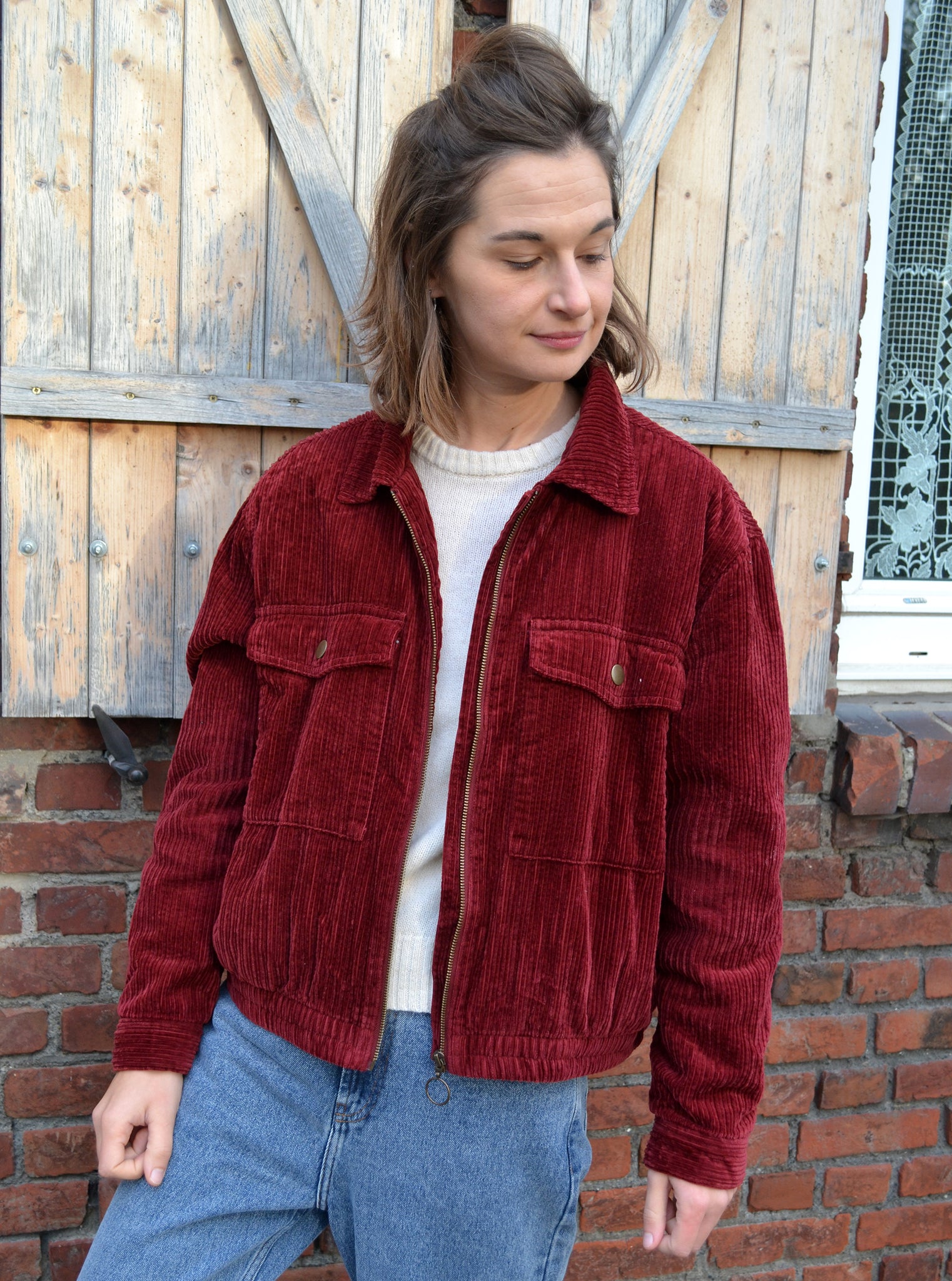 Blouson Côtelé Bordeaux