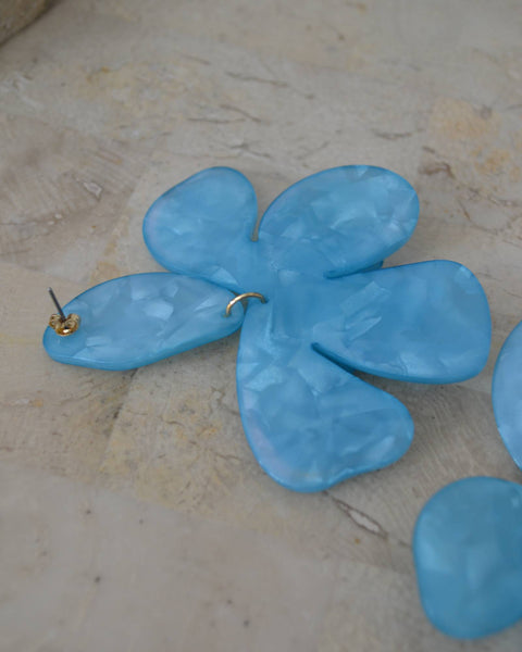 Boucles d'oreilles Fleurs Bleues
