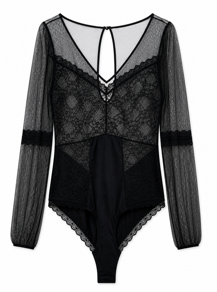 Body Dentelle Noir Rougegorge
