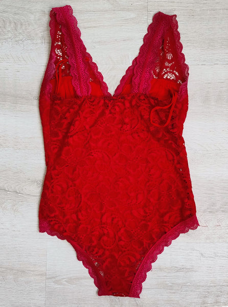 Body Dentelle Rouge/Rose