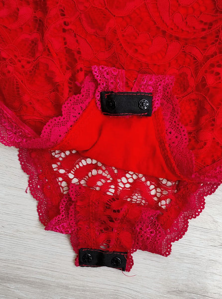 Body Dentelle Rouge/Rose