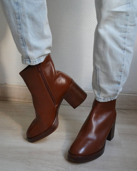 Bottines Minelli Cognac Neuves T41