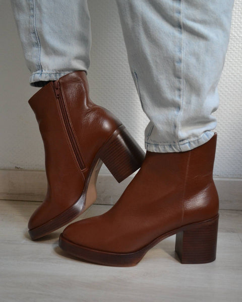 Bottines Minelli Cognac Neuves T41
