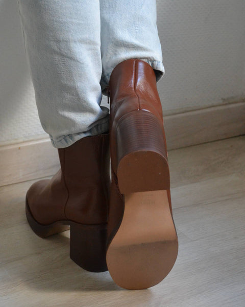 Bottines Minelli Cognac Neuves T41