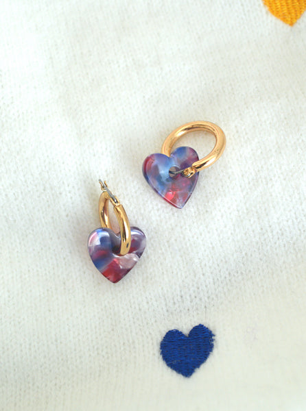 Boucles coeurs colorés