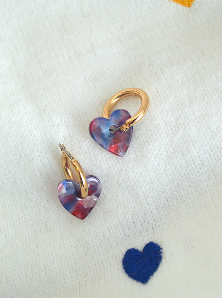 Boucles coeurs colorés