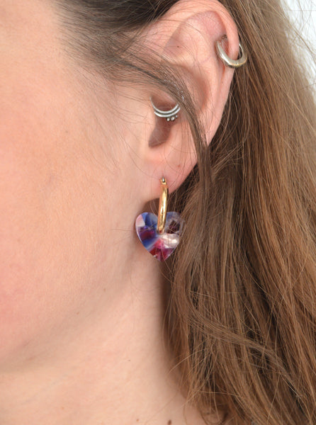 Boucles coeurs colorés