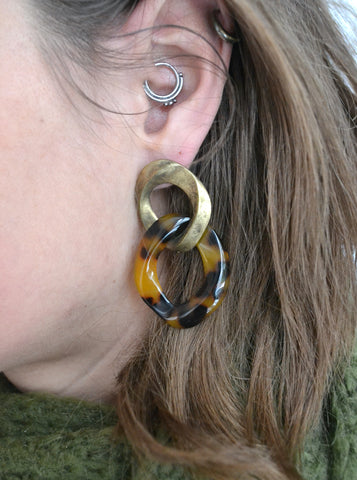 Boucles d'Oreilles dorées léopard