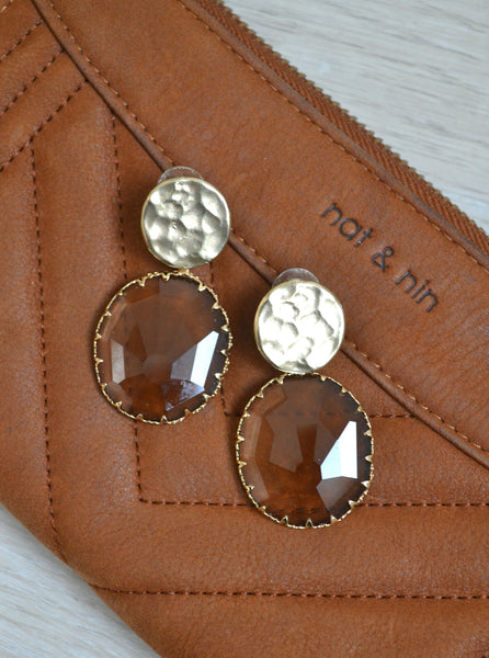 Boucles d'Oreilles dorées facettes