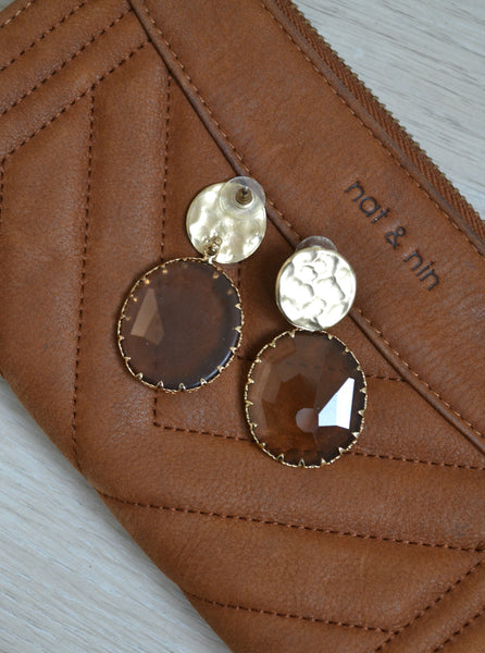 Boucles d'Oreilles dorées facettes