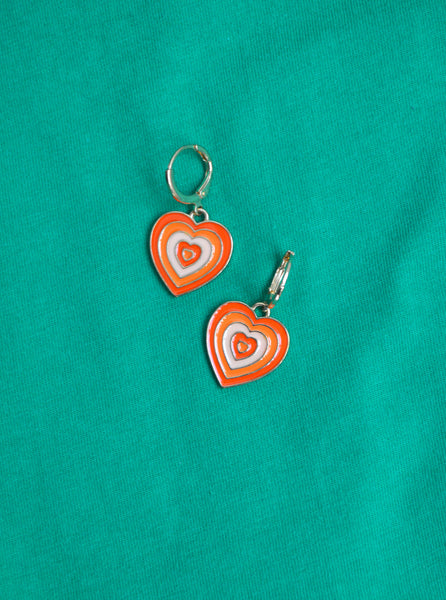 Boucles d'oreilles Coeurs orange