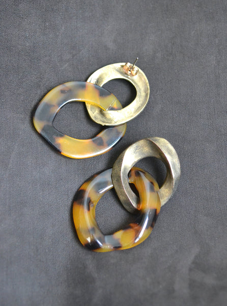 Boucles d'Oreilles dorées léopard