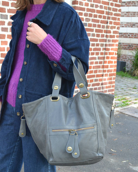 Sac cabas gris The Genuine Leather