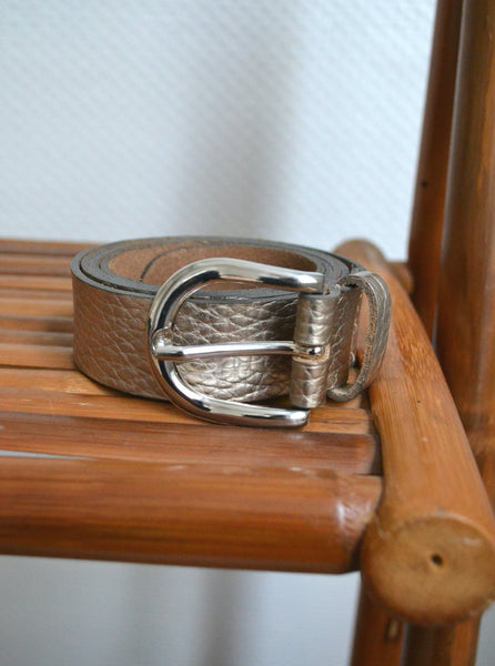 Ceinture en cuir Argentée T38