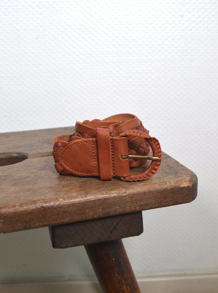 Ceinture en cuir tressé