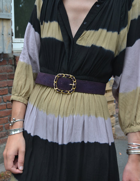 Ceinture Vintage Daim Aubergine