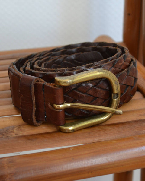 Ceinture en cuir tressée Massimo Dutti