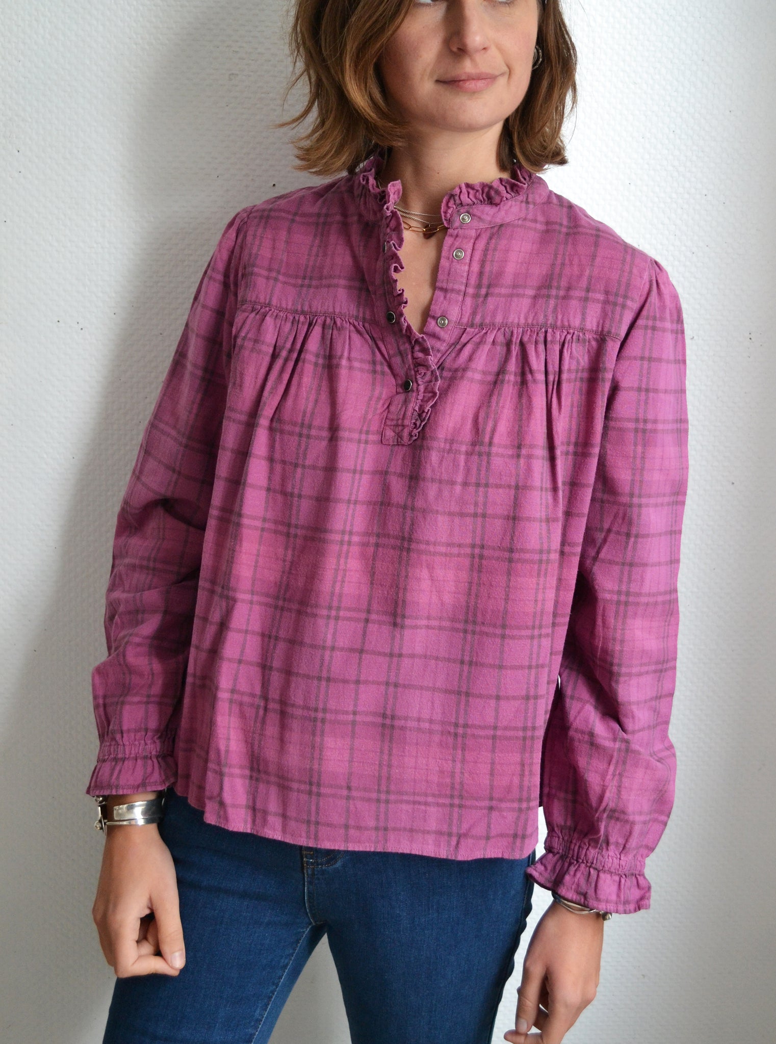 Chemise à carreaux Lilas Ba&sh