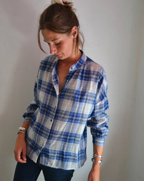 Chemise à carreaux blue