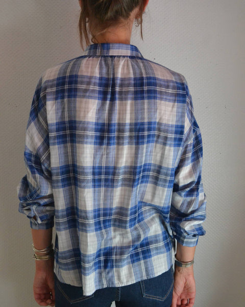 Chemise à carreaux blue